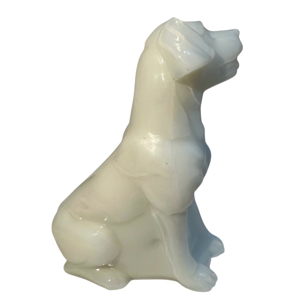 Mosser Labrador Art Glass White Lab Dog Figurine Paperweight USA New Hunt Pet - Picture 4 of 10